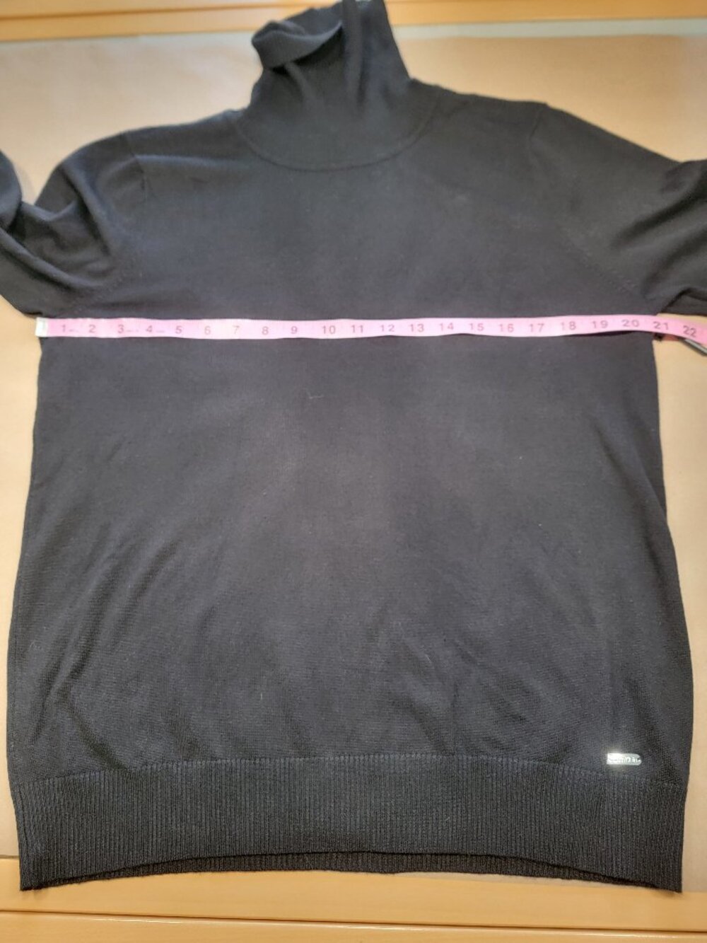Calvin Klein Size XL Black White Colorblock Turtleneck Sweater, Lightweight, NEW - Picture 8 of 14